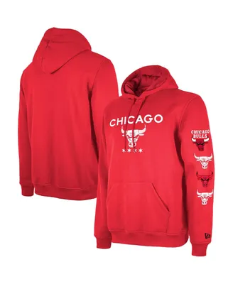 Men's New Era Red Chicago Bulls Big and Tall 2023/24 City Edition Jersey Pullover Hoodie