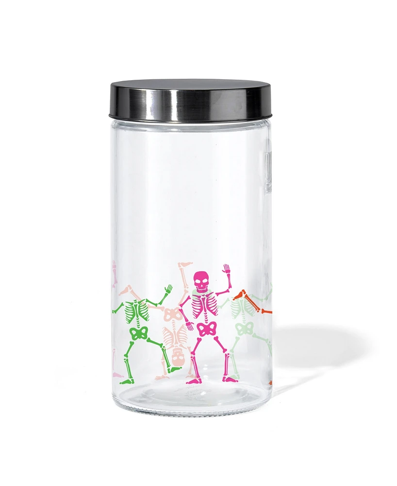 Style Setter Colorful Skeletons Glass Jar, 60 oz