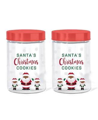 Style Setter Santa's Christmas Cookies Elves Glass Jar