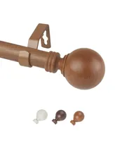 Globe 1" Faux Wood Curtain Rod 28-48