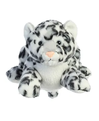 Aurora Medium Snow Leopard Hand Puppet Interactive Plush Toy White 12"