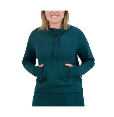 Women's Drawstring Funnel neck Fleece Pullover Sweatshirt