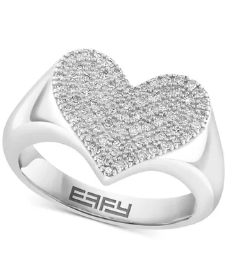 Effy Diamond Pave Heart Ring (1/3 ct. t.w.) in Sterling Silver
