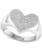 Effy Diamond Pave Heart Ring (1/3 ct. t.w.) in Sterling Silver