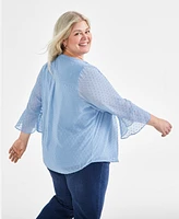 Style & Co Plus Size Pintuck Blouse, Created for Macy's