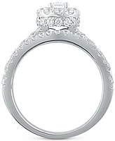 Diamond Oval Halo Bridal Set (2 ct. t.w.) in 14k White Gold