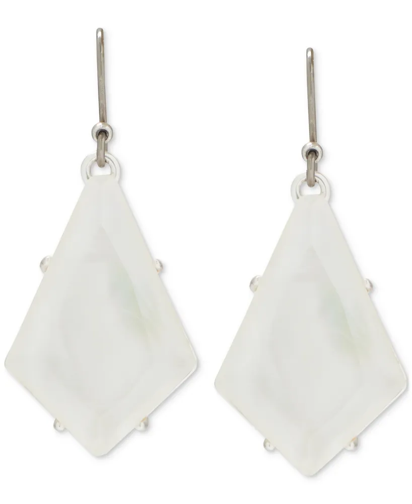 Lucky Brand Silver-Tone Opalescent Crystal Earrings