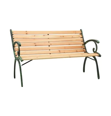 Patio Bench 48.4" Cast Iron and Solid Firwood