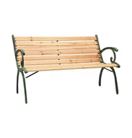 Patio Bench 48.4" Cast Iron and Solid Firwood