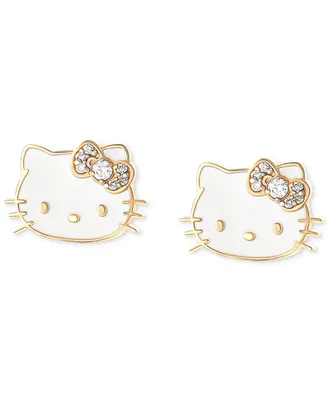 Hello Kitty Diamond & Enamel Stud Earrings (1/20 ct. t.w.) in 10k Gold