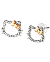 Hello Kitty Diamond Silhouette Stud Earrings (1/8 ct. t.w.) in 10k White & Rose Gold