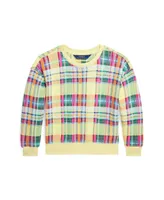 Polo Ralph Lauren Toddler and Little Girls Plaid French Terry Sweatshirt