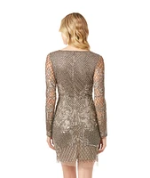 Women's Lara - Long Sleeve Beaded Cocktail Dress