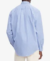 Tommy Hilfiger Men's Classic Fit Long-Sleeve Button-Down Striped Poplin Shirt