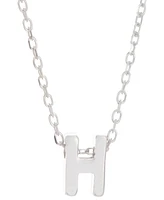 Adornia Rhodium-Plated Mini Initial A Pendant Necklace, 16" + 2" extender