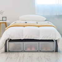 Iris 14 Quart Stackable Clear Plastic Storage Drawer, Gray, Set of 4