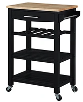 Convenience Concepts Ellaine 24.75" Wood Butcher Block Kitchen Cart