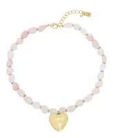 Robert Lee Morris Soho Rose Quartz Heart Pendant Necklace