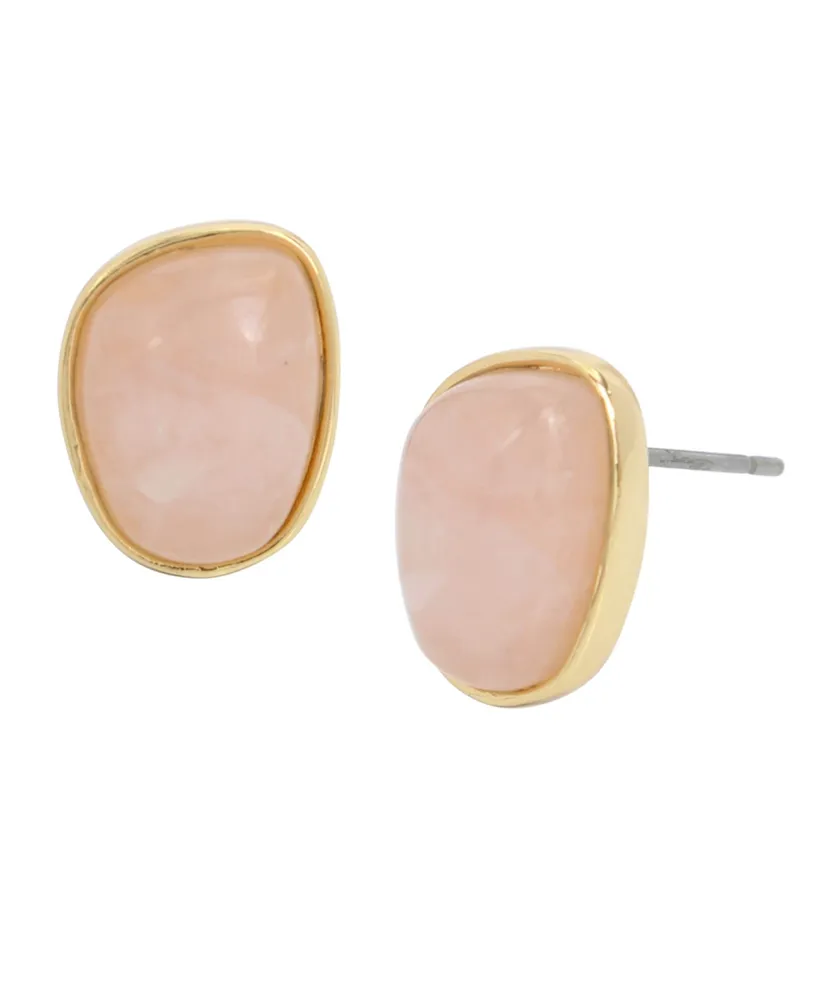 Robert Lee Morris Soho Rose Quartz Stud Earrings