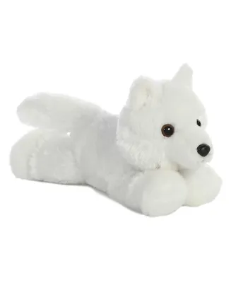 Aurora Small White Wolf Flopsie Adorable Plush Toy White