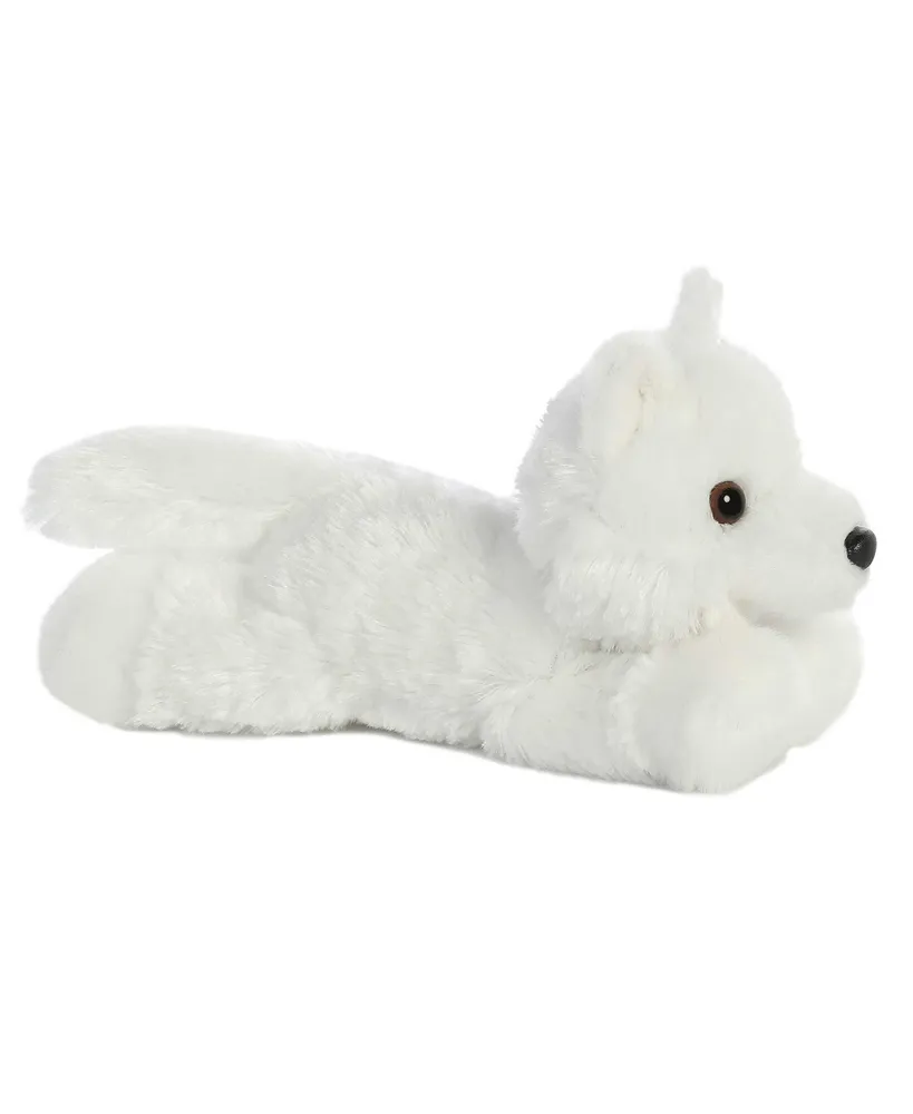 Aurora Small White Wolf Flopsie Adorable Plush Toy White
