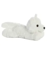 Aurora Small White Wolf Flopsie Adorable Plush Toy White