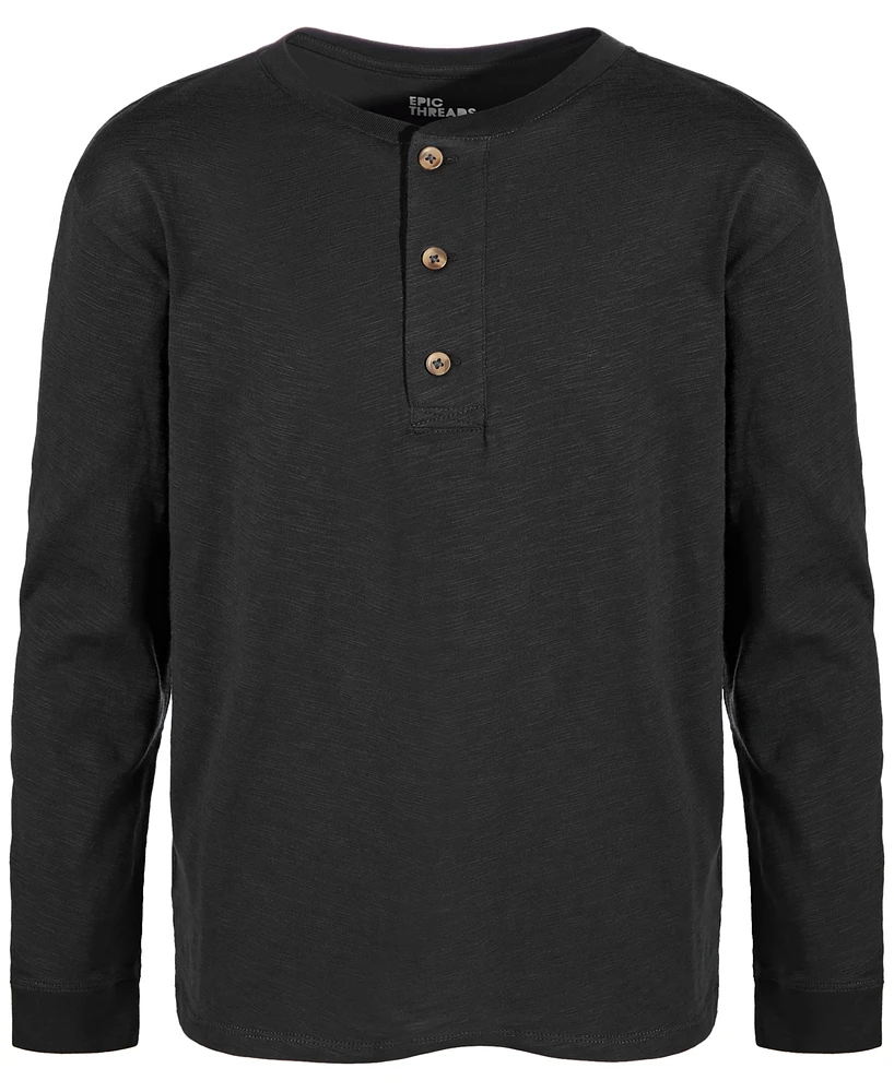 Epic Threads Big Boys Solid Henley Shirt, Created for Macy's