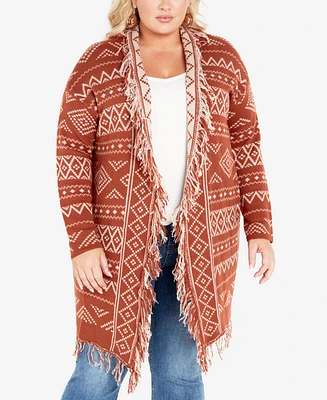 Avenue Plus Size Longline Long Sleeve Coatigan Sweater