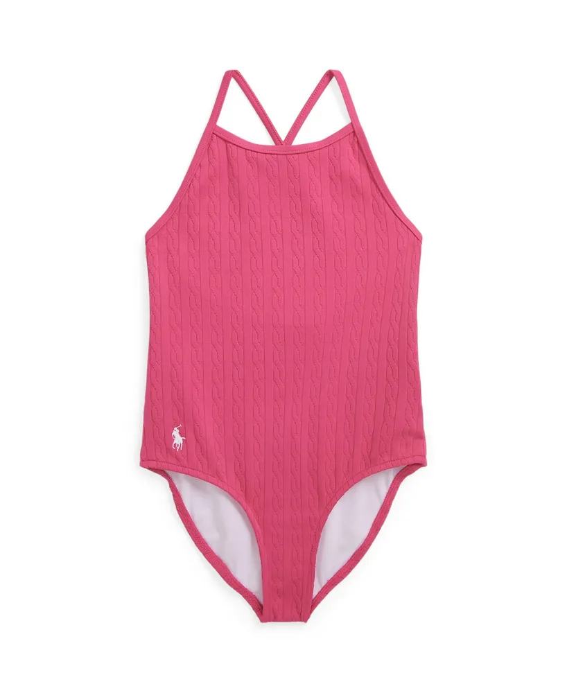 Polo Ralph Lauren Toddler and Little Girls Stretch Jacquard One-Piece Swimsuit