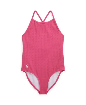 Polo Ralph Lauren Toddler and Little Girls Stretch Jacquard One-Piece Swimsuit