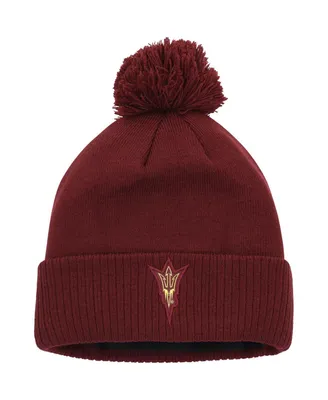 Men's adidas Maroon Arizona State Sun Devils 2023 Sideline Cold.rdy Cuffed Knit Hat with Pom