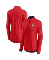 Women's Fanatics Red St. Louis Cardinals Corner Quarter-Zip Top