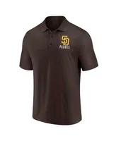 Men's Fanatics Brown, White San Diego Padres Two-Pack Logo Lockup Polo Shirt Set