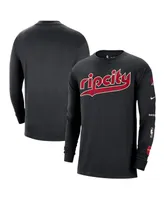 Men's Nike Black Portland Trail Blazers 2023/24 City Edition Max90 Expressive Long Sleeve T-shirt