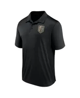 Men's Fanatics Black Vegas Golden Knights Left Side Block Polo Shirt