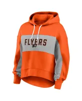 Women's Fanatics Orange Philadelphia Flyers Filled Stat Sheet Pullover Hoodie