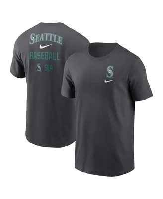 Men's Nike Charcoal Seattle Mariners Logo Sketch Bar T-shirt