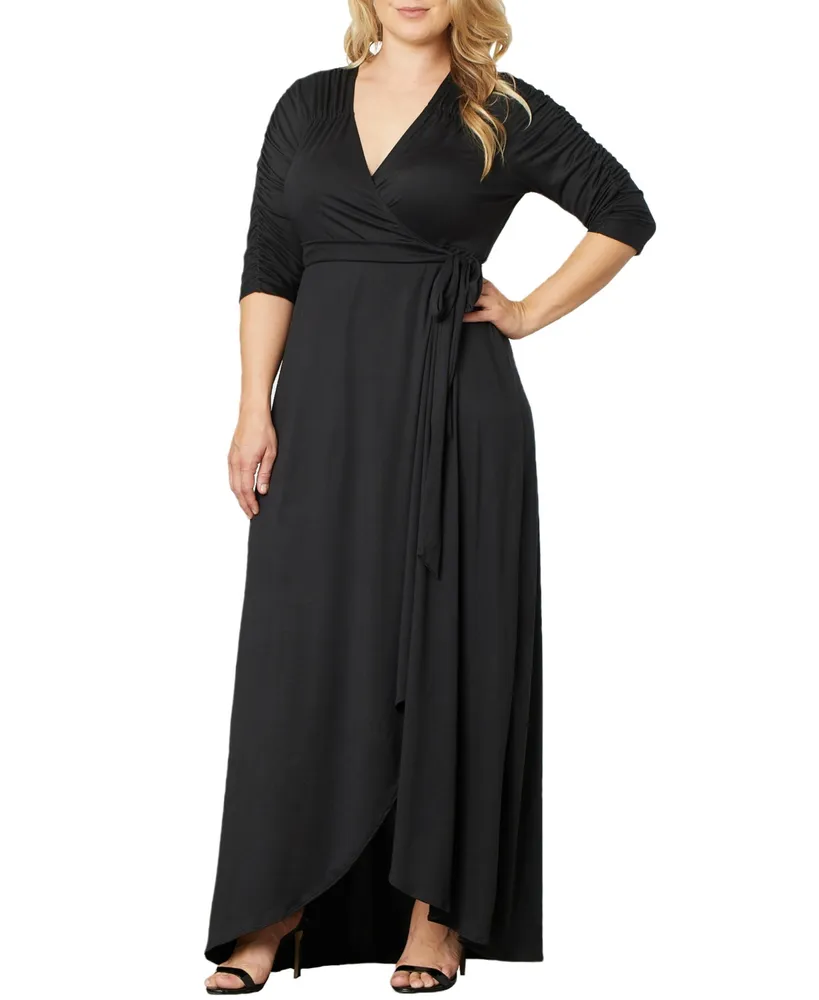 Kiyonna Plus Meadow Dream Maxi Wrap Dress