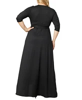 Kiyonna Plus Meadow Dream Maxi Wrap Dress