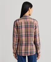 Lauren Ralph Lauren Women's Checked Plaid Linen Shirt