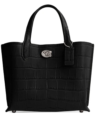Coach Embossed Croc Willow Tote 24