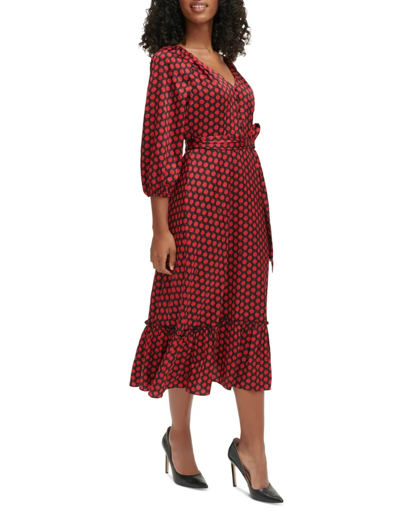 Karl Lagerfeld Paris Women's Polka-Dot Midi Dress