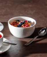 Fortessa White Embossed Cereal Bowls, Set of 4