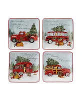 Certified International Home for Christmas 4-Pc. Canape Plate asst.