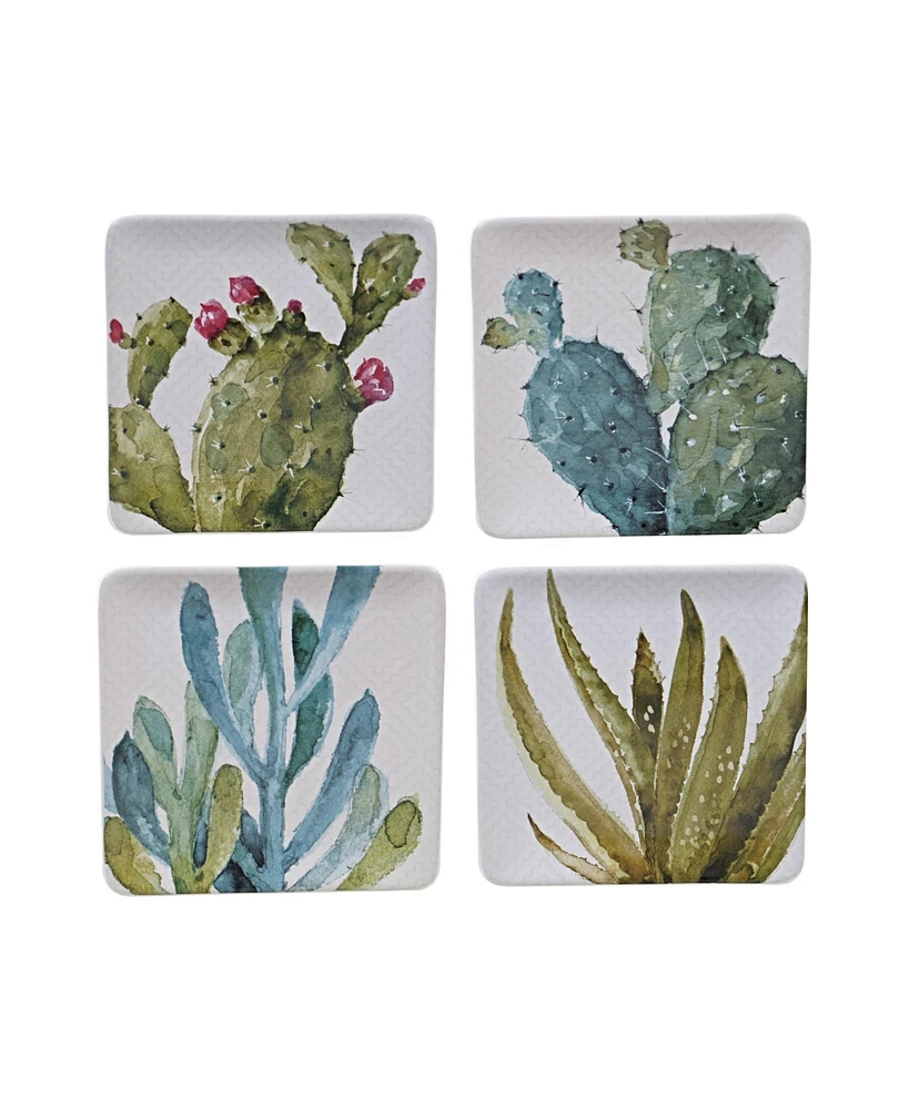 Certified International Cactus Verde 4-Pc. Square Dessert Plate