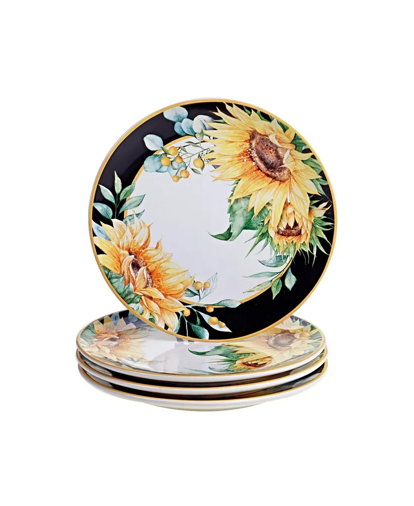 Certified International Sunflower Fields 4-Pc. Dinner Plates