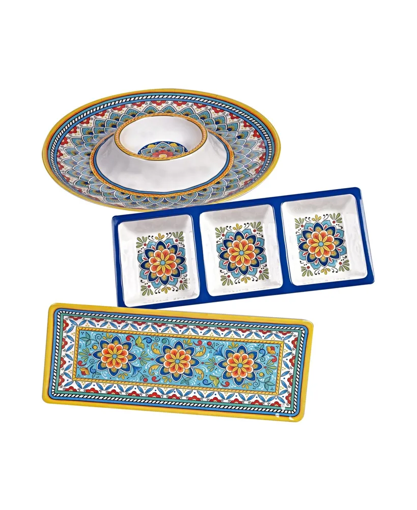 Certified International Portofino Melamine 3-Pc. Hostess Set