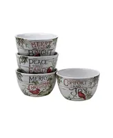 Certified International Evergreen Christmas 4 Piece Ice Cream Bowl