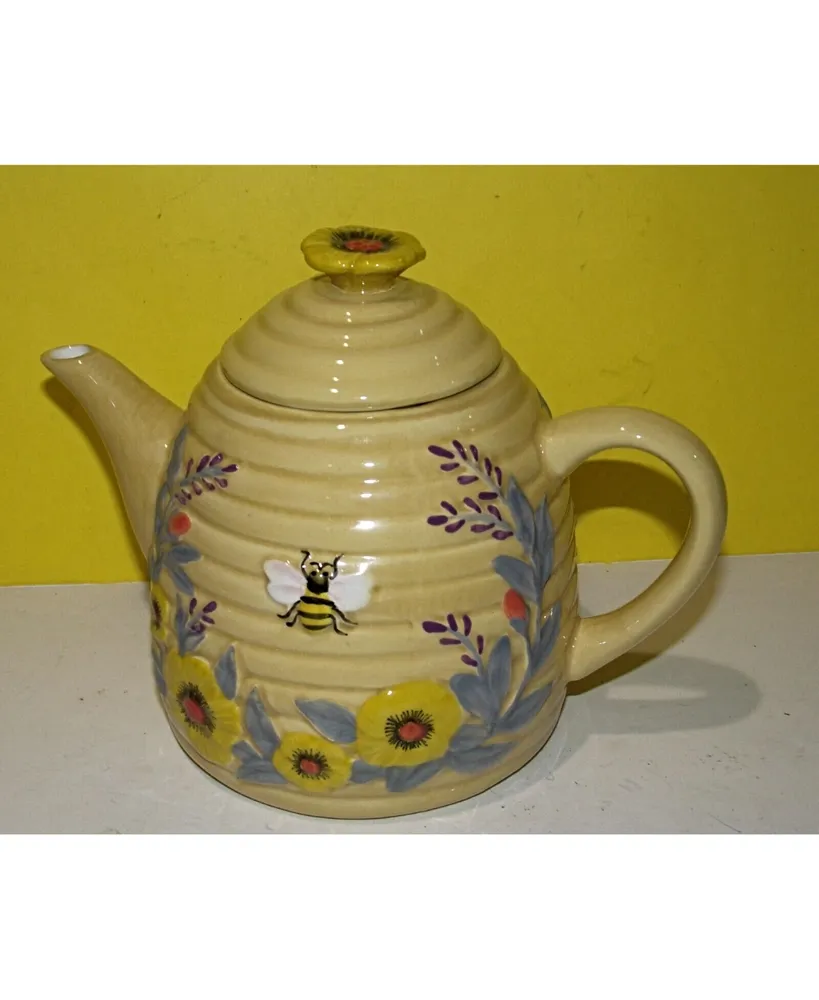 Certified International Bee Sweet 3-d Beehive Teapot