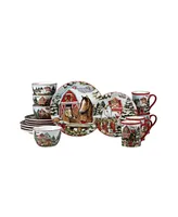 Homestead Christmas 16 Piece Dinnerware Set